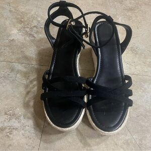 Chic Black Wedge Sandals